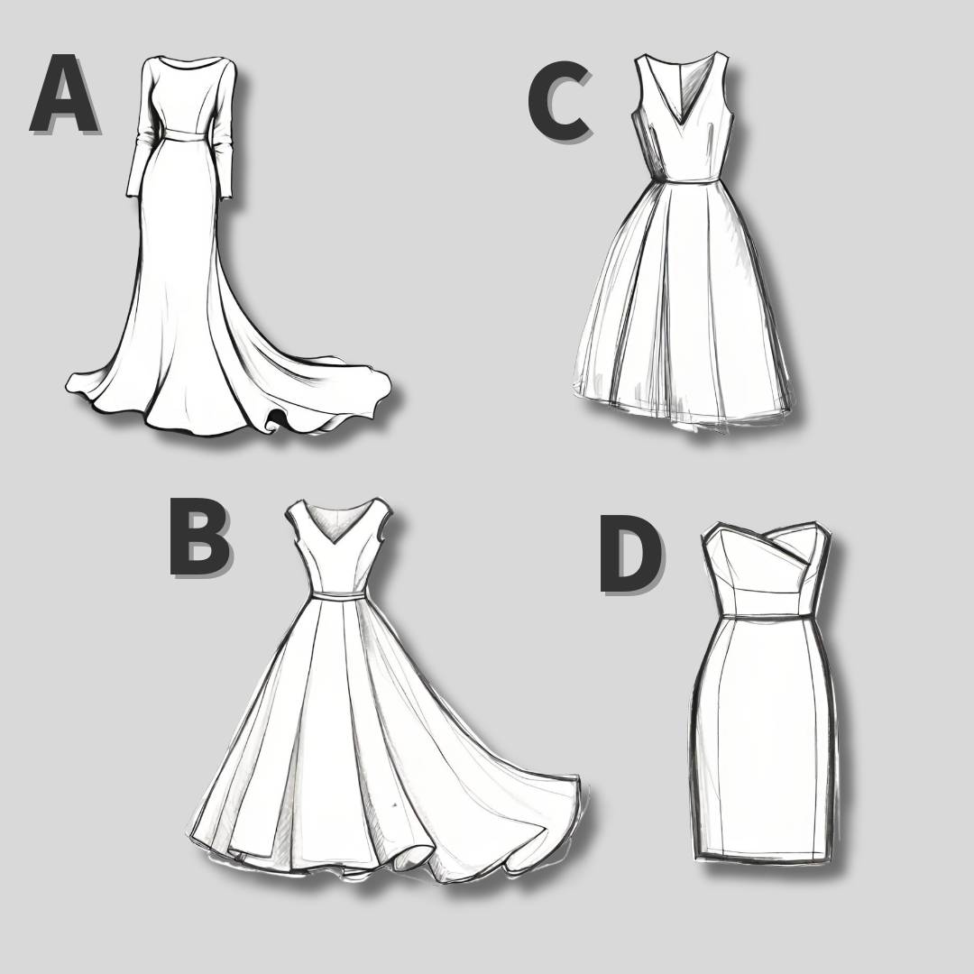 Welches Brautkleid? A,B,C oder D?